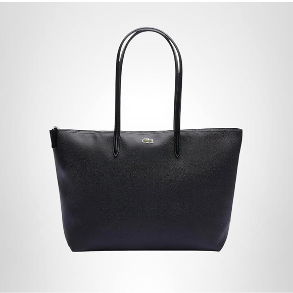 Lacoste Black Textured Tote with Green Logo - Picture 6 of 7